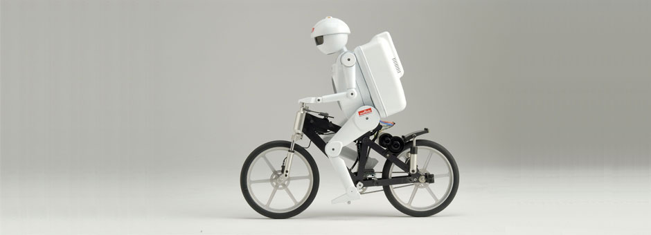 Bike Riding Robots Are Helped By Gyroscopes & Cameras